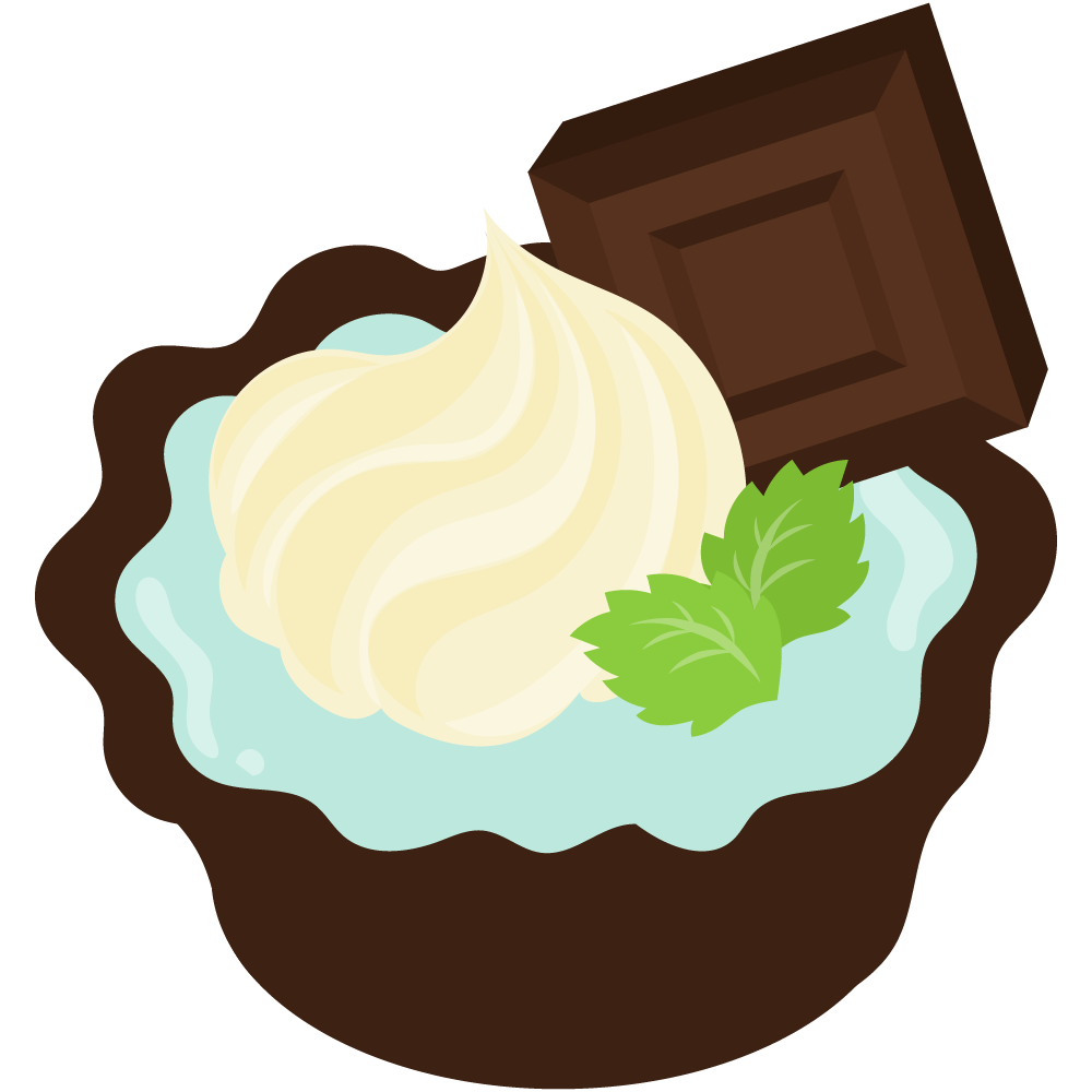 チョコミントスイーツのフリーイラスト素材　-タルト-