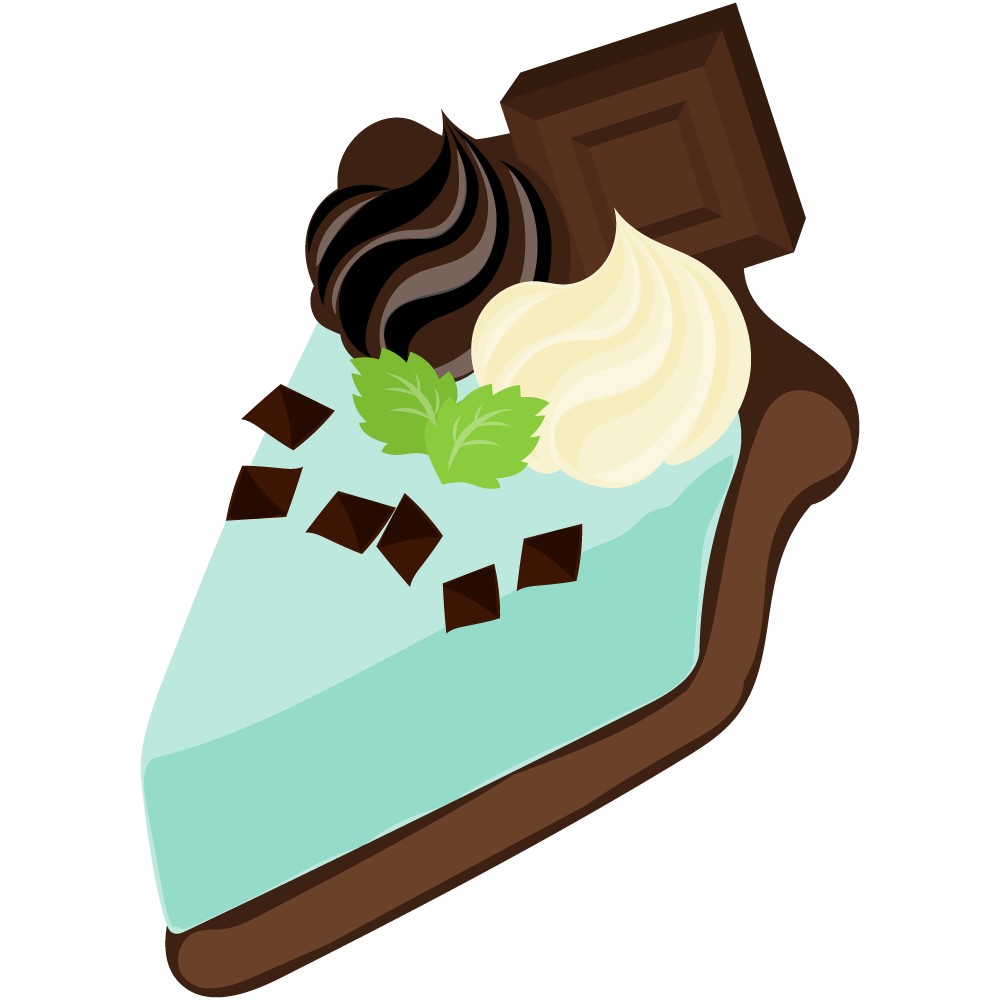 チョコミントスイーツのフリーイラスト素材　-タルト-