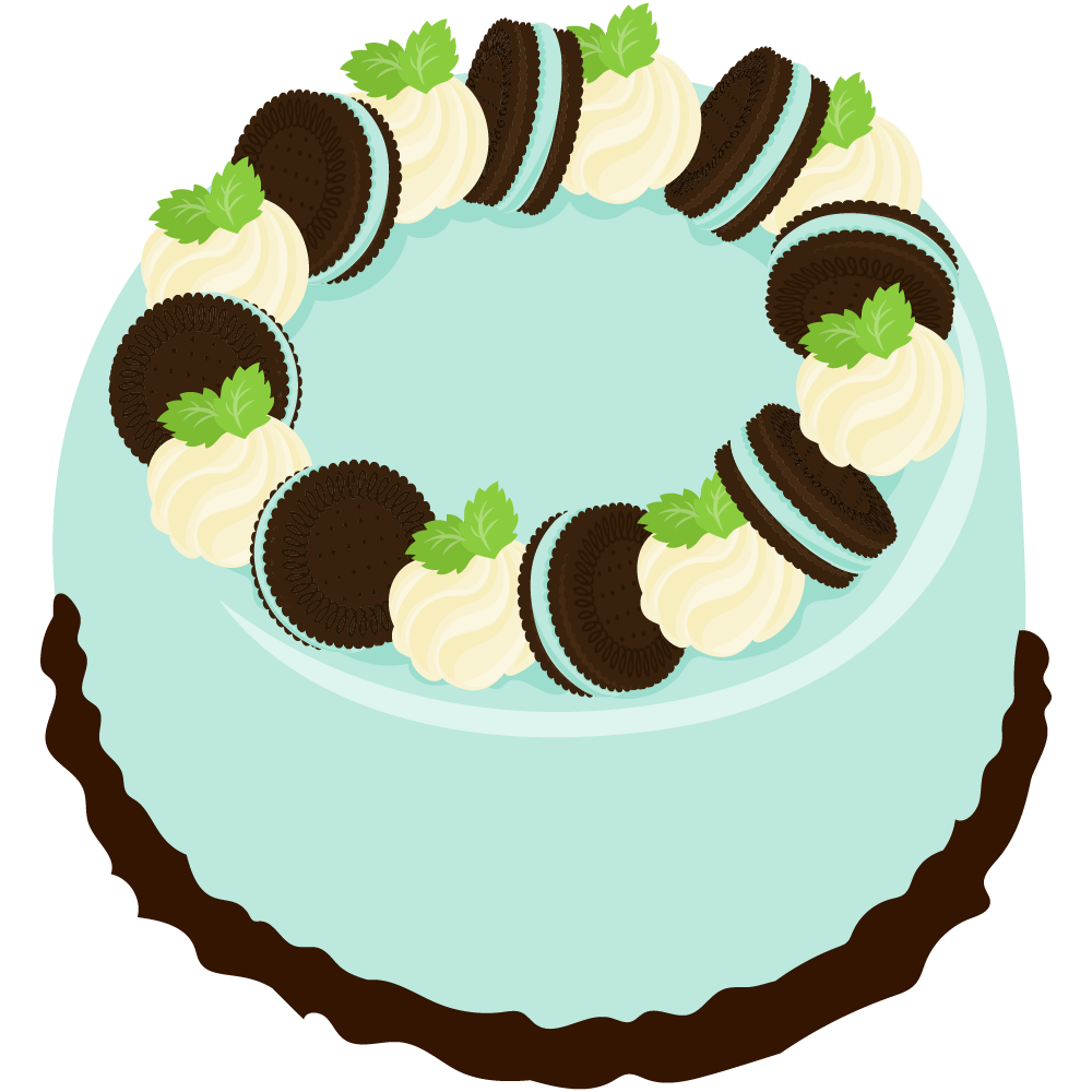 チョコミントスイーツのフリーイラスト素材　-レアチーズケーキ-