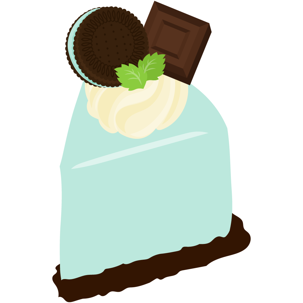 チョコミントスイーツのフリーイラスト素材　-レアチーズケーキ-