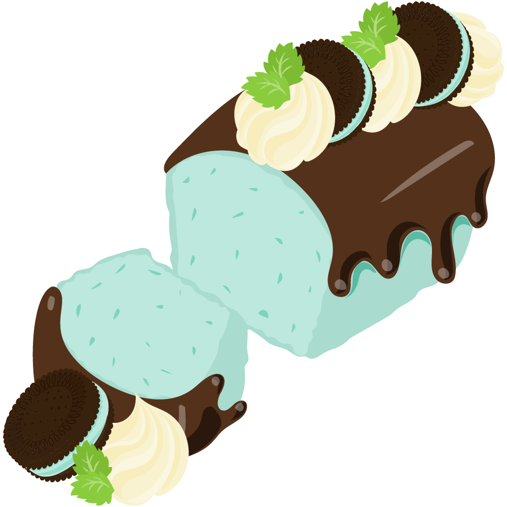 チョコミントスイーツのフリーイラスト素材　-パウンドケーキ-