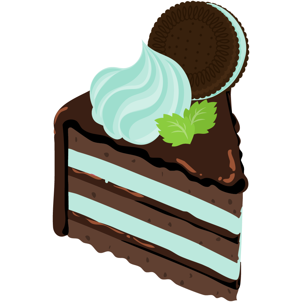 チョコミントスイーツのフリーイラスト素材　-ケーキ-