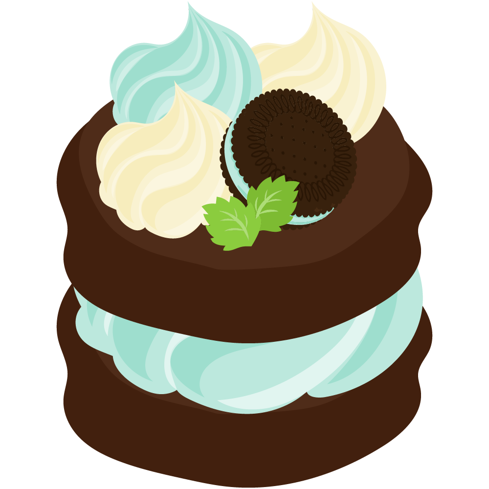 チョコミントスイーツのフリーイラスト素材　-パンケーキ-
