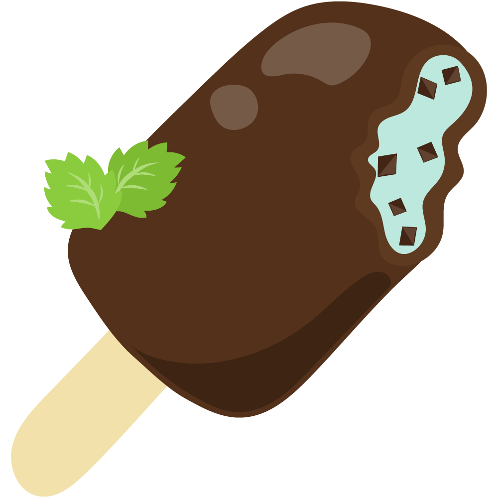 チョコミントスイーツのフリーイラスト素材　-棒アイス-