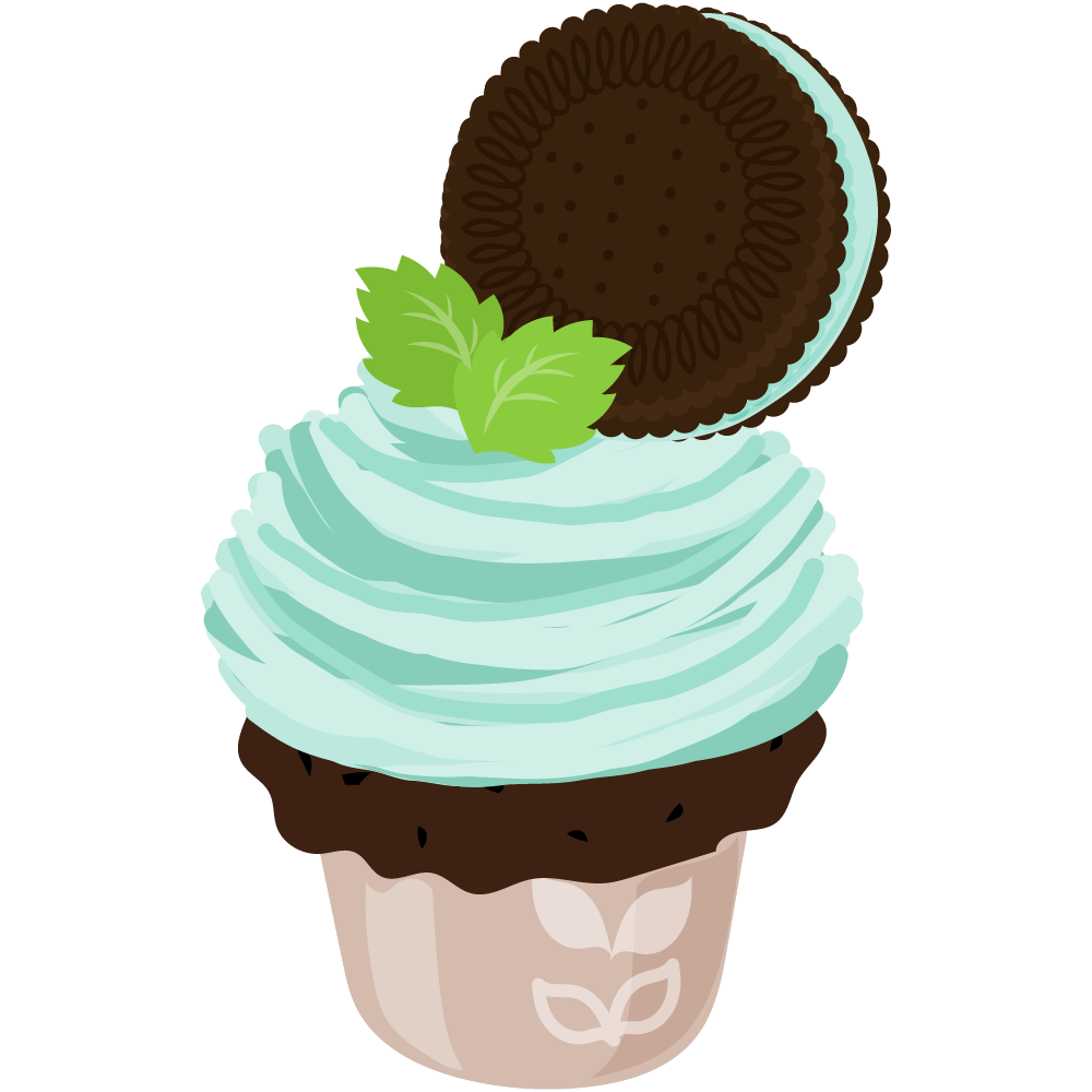 チョコミントスイーツのフリーイラスト素材　-モンブラン-