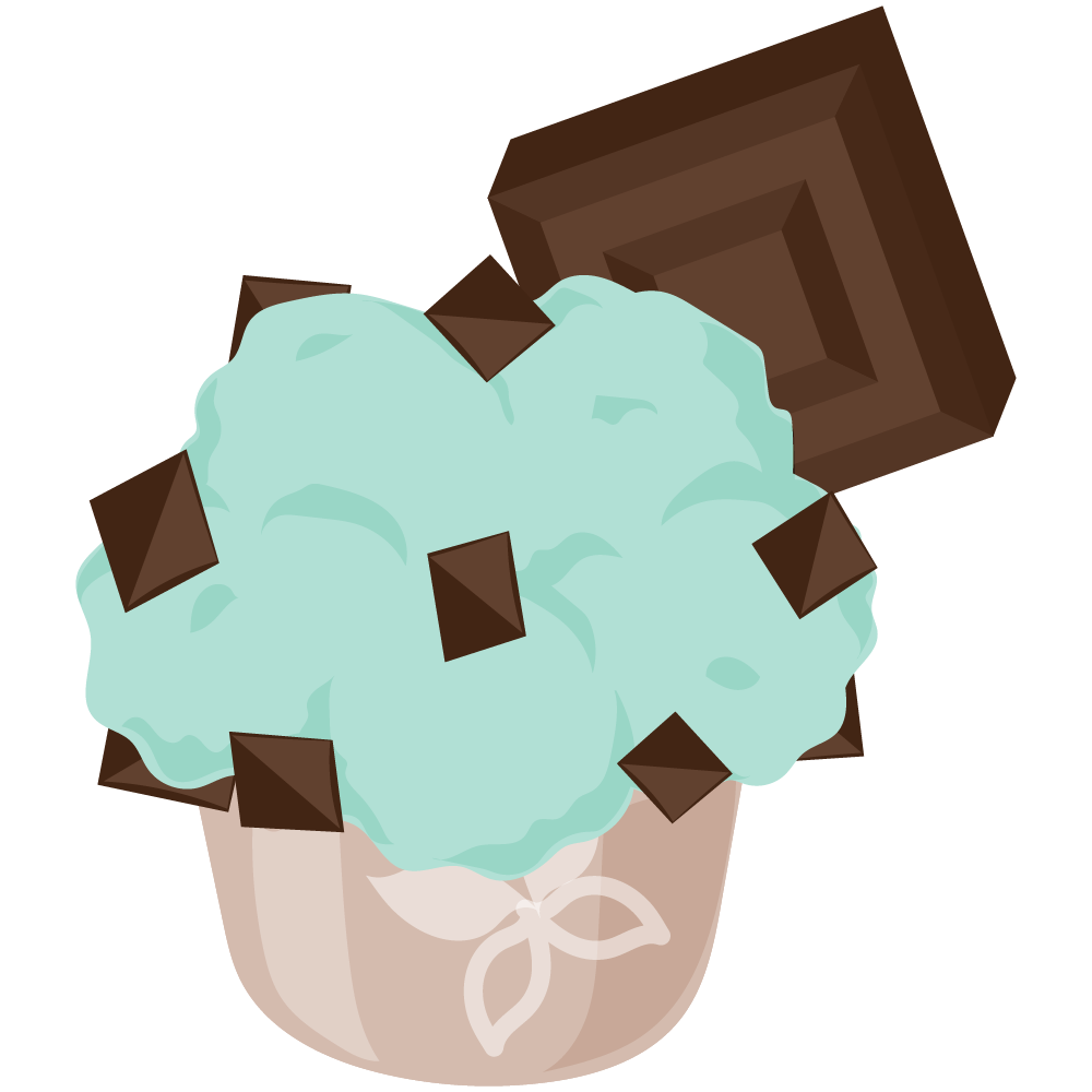 チョコミントスイーツのフリーイラスト素材　-マフィン-