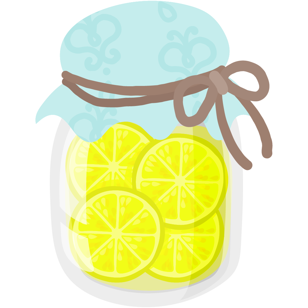 レモンのスイーツのフリーイラスト素材 -蜂蜜漬け-
