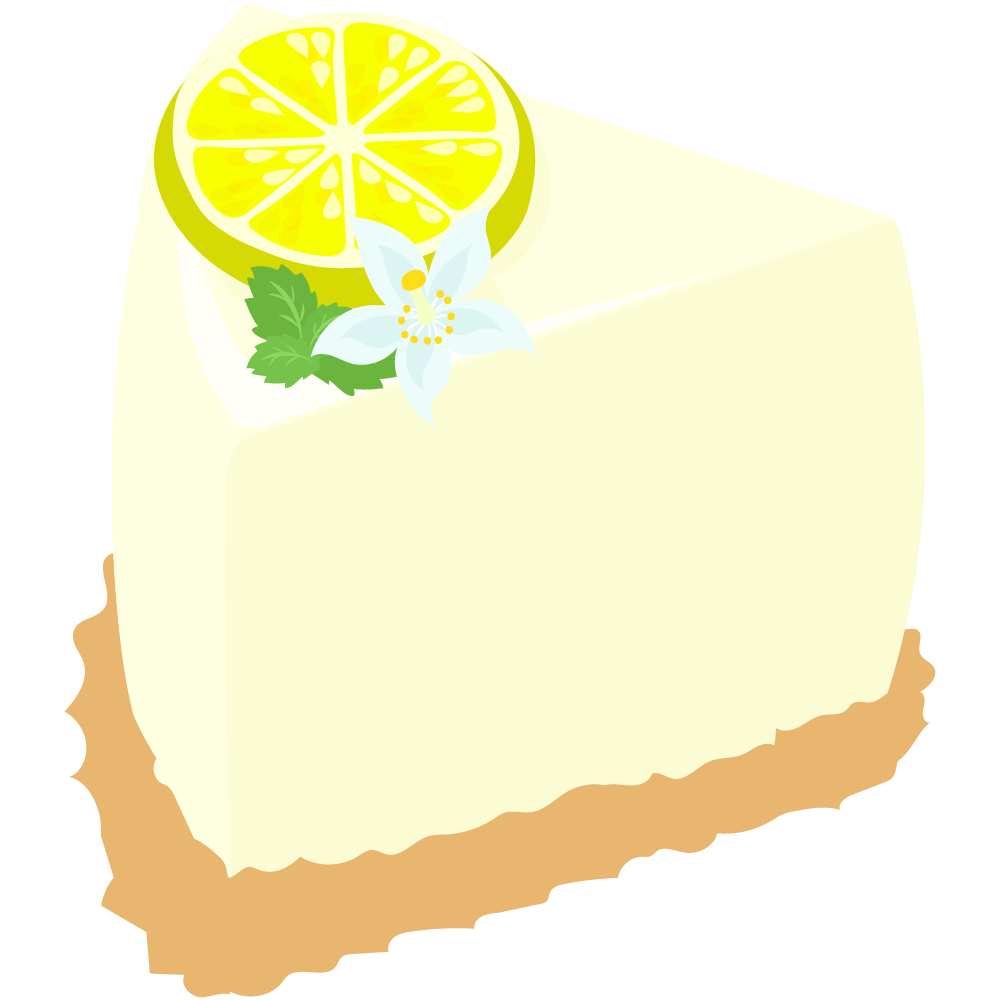 レモンのスイーツのフリーイラスト素材 -レアチーズケーキ-