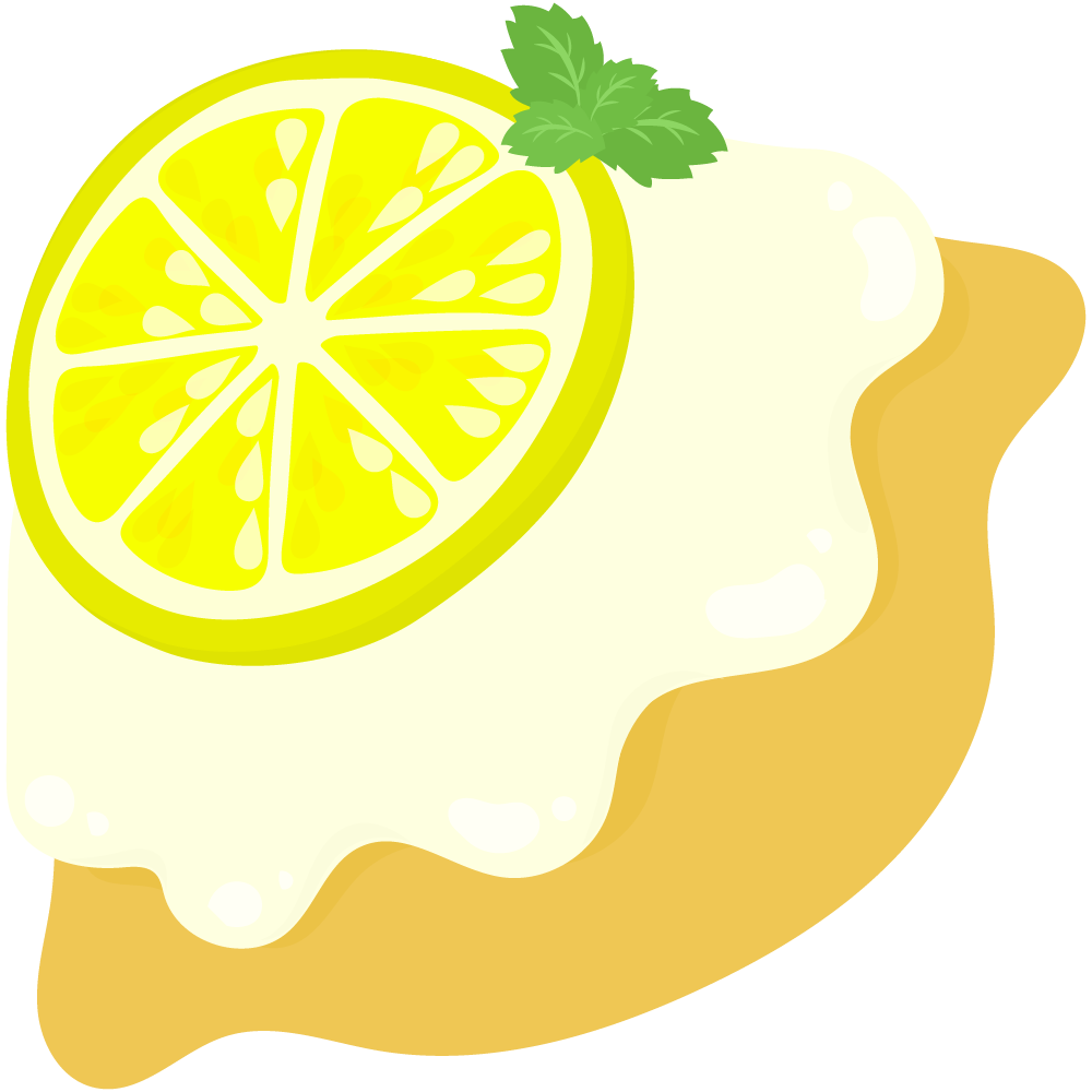 レモンのスイーツのフリーイラスト素材 -ケーキ-