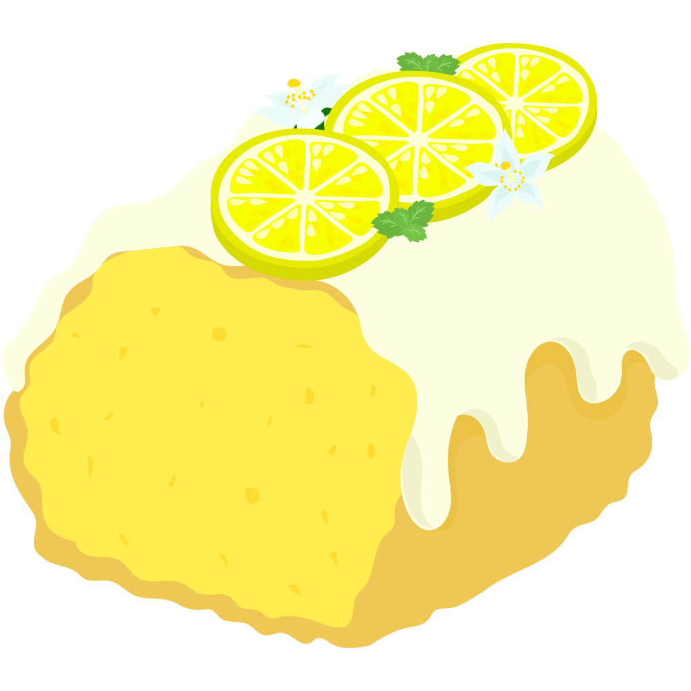 レモンのスイーツのフリーイラスト素材 -パウンドケーキ-