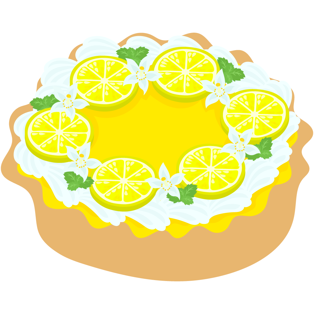 レモンのスイーツのフリーイラスト素材 -タルト-