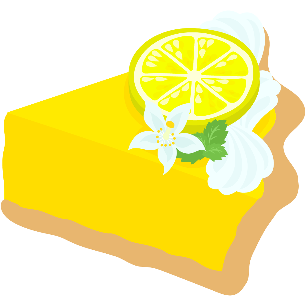 レモンのスイーツのフリーイラスト素材 -タルト-