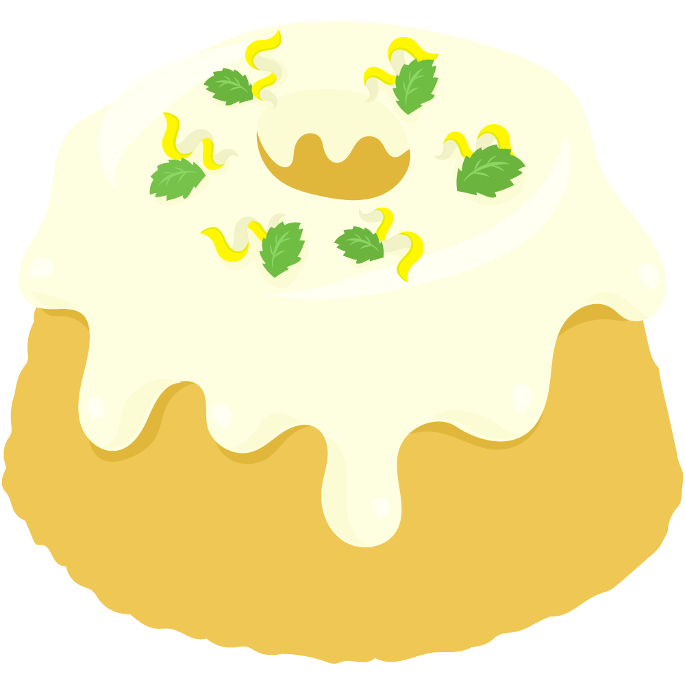 レモンのスイーツのフリーイラスト素材 -シフォンケーキ-