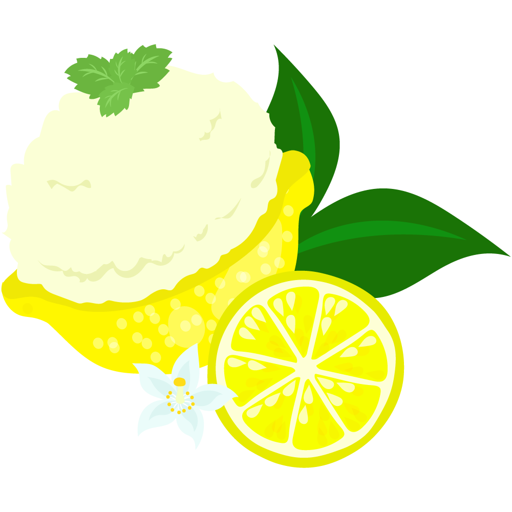 レモンのスイーツのフリーイラスト素材 -シャーベット-