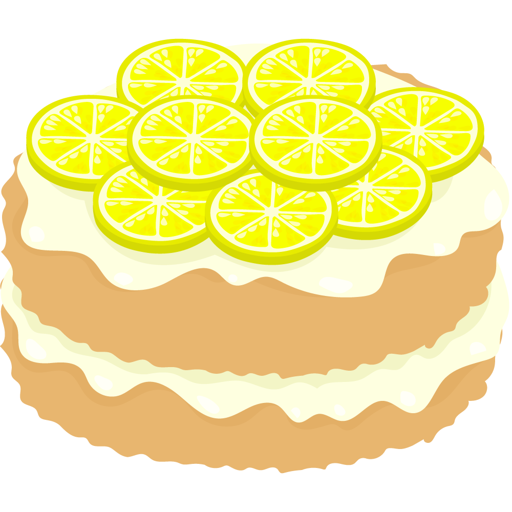 レモンのスイーツのフリーイラスト素材 -ボストンクリームパイ-