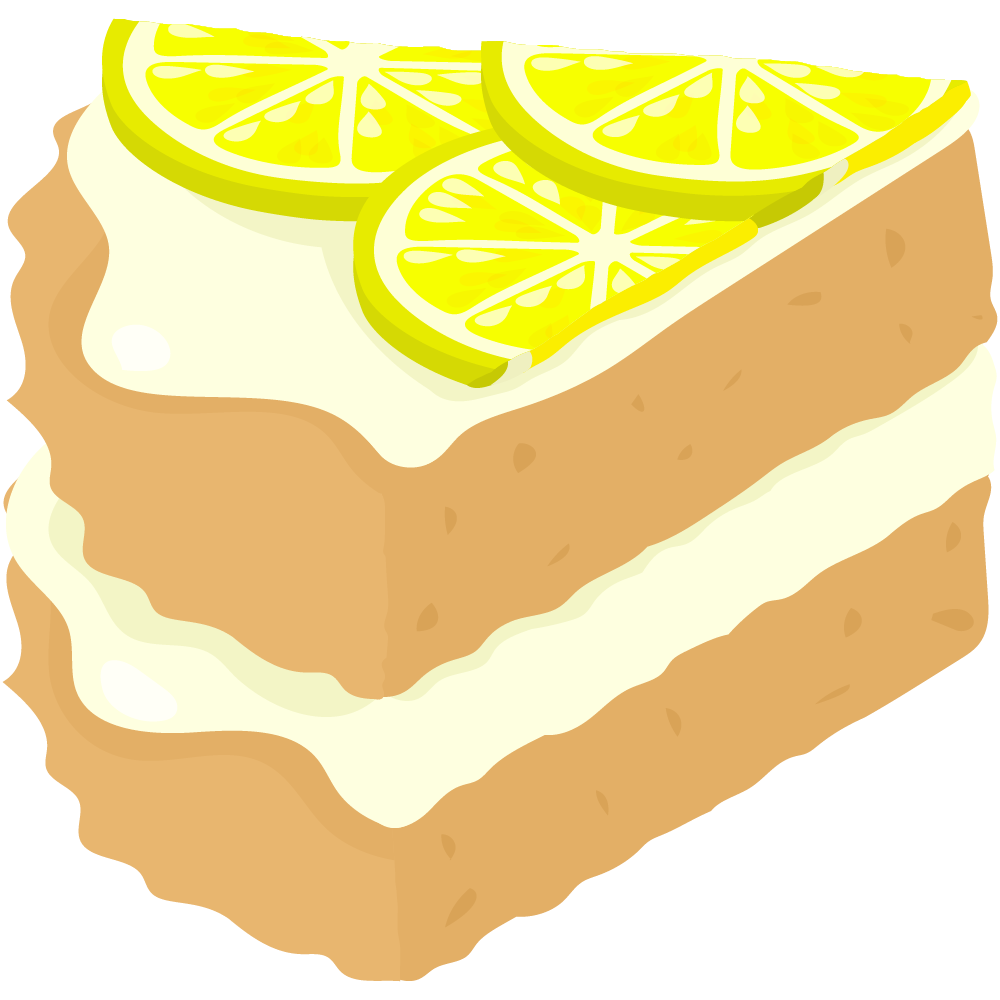 レモンのスイーツのフリーイラスト素材 -ボストンクリームパイ-