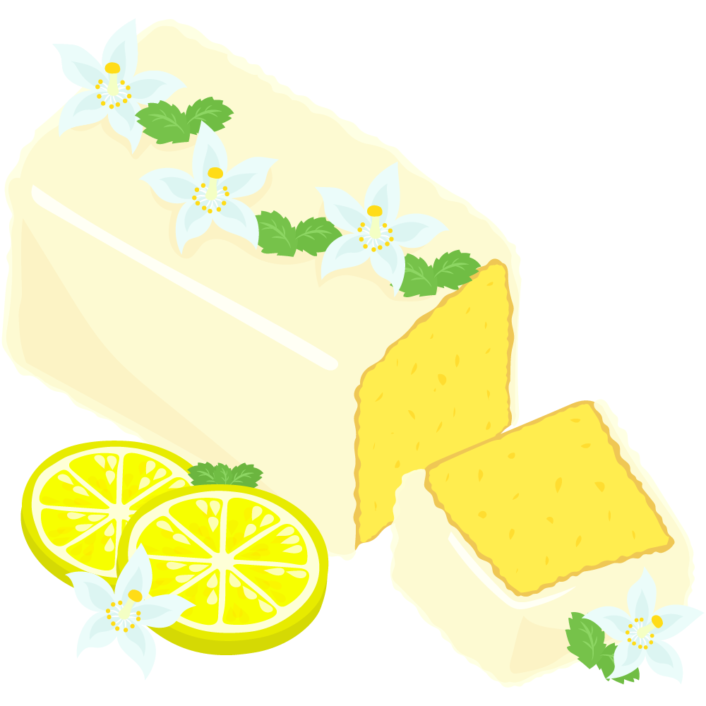 レモンのスイーツのフリーイラスト素材 -ウィークエンドシトロン-