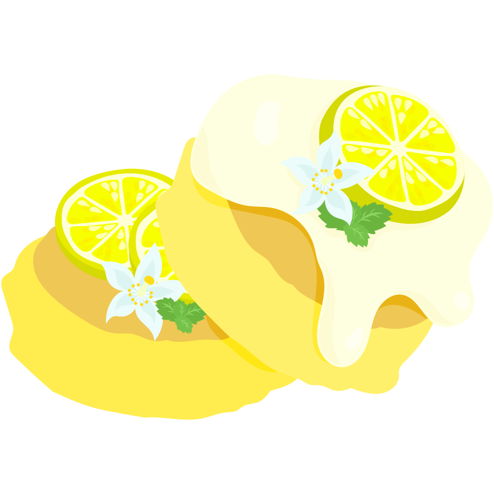 レモンのスイーツのフリーイラスト素材 -パンケーキ-