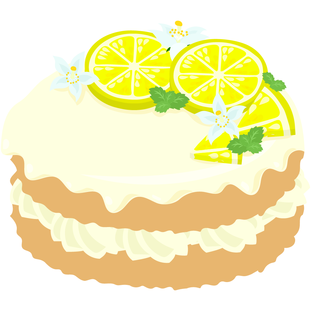レモンのスイーツのフリーイラスト素材 -ボストンクリームパイ-