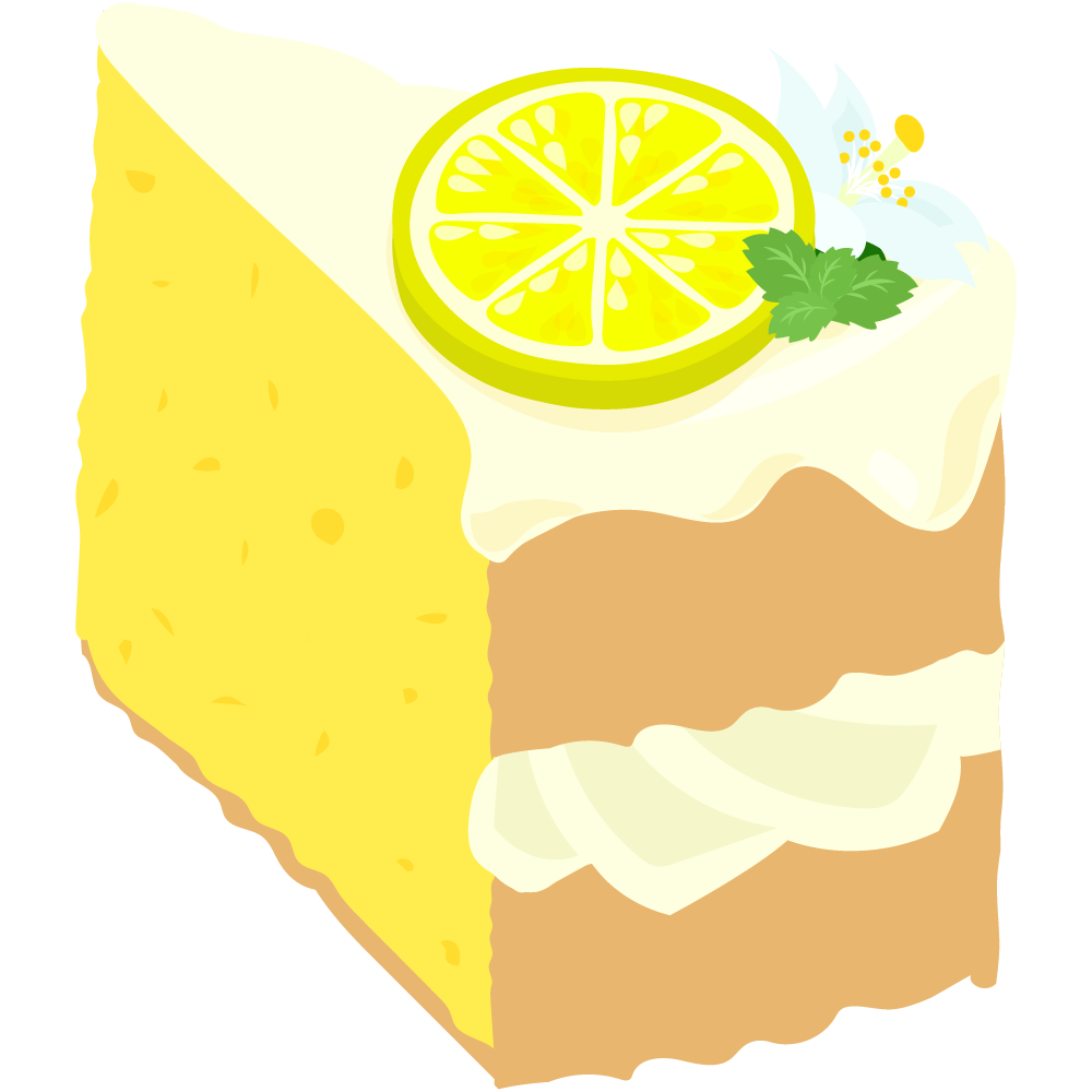 レモンのスイーツのフリーイラスト素材 -ボストンクリームパイ-