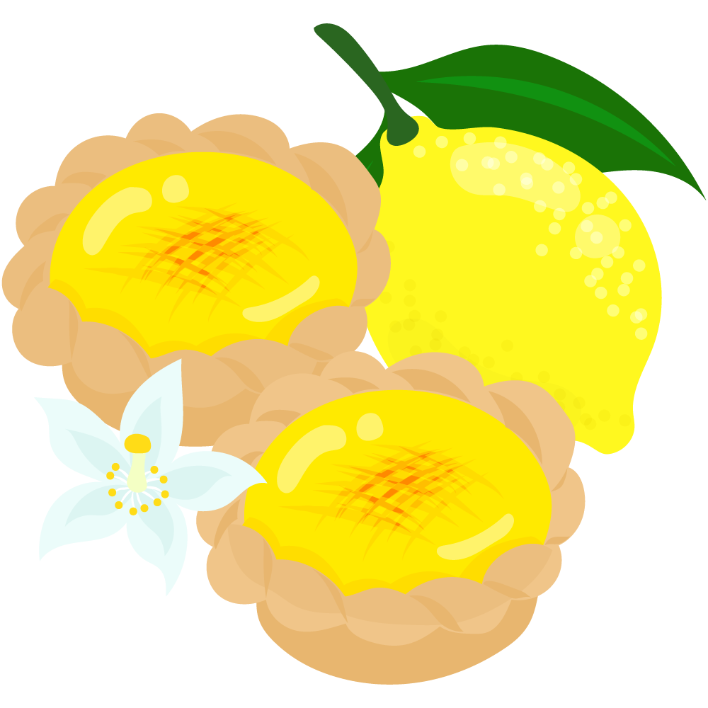 レモンのスイーツのフリーイラスト素材 -タルト-