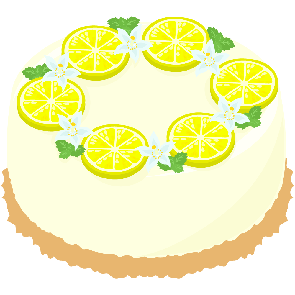 レモンのスイーツのフリーイラスト素材 -レアチーズケーキ-