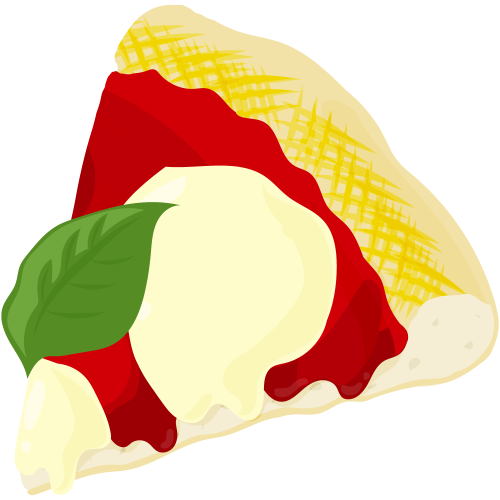 ピザのフリーイラスト素材　-マルゲリータ-