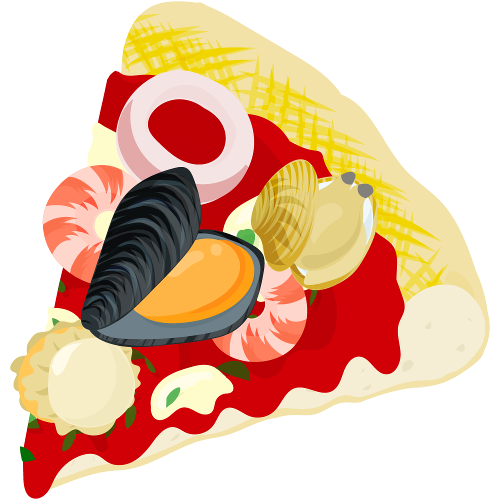 ピザのフリーイラスト素材　-ペスカトーレ-