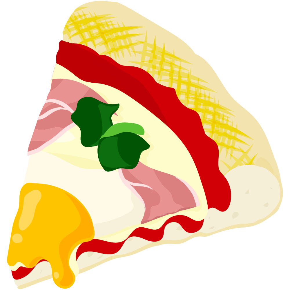 ピザのフリーイラスト素材　-ビスマルク-