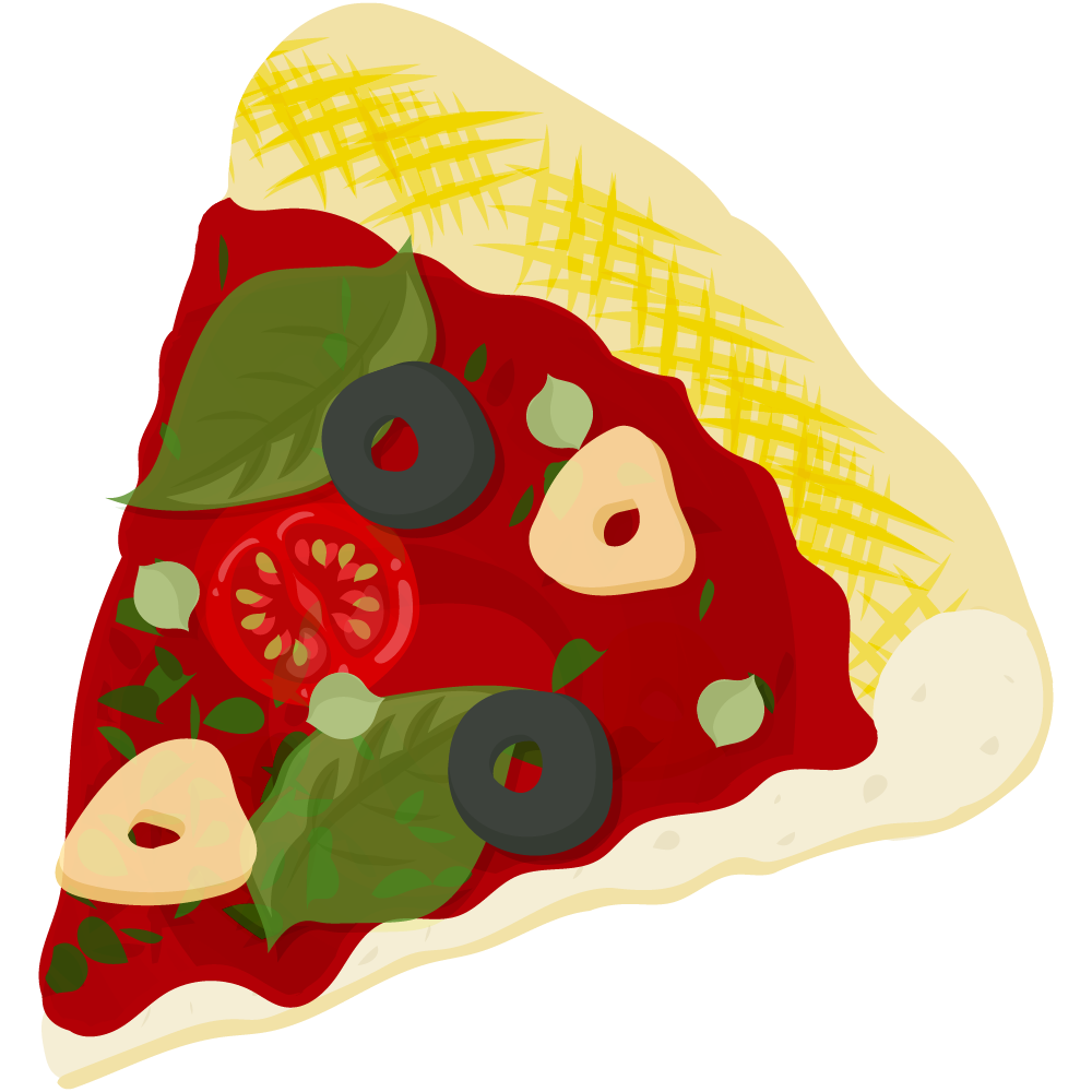 ピザのフリーイラスト素材　-シチリアーナ-