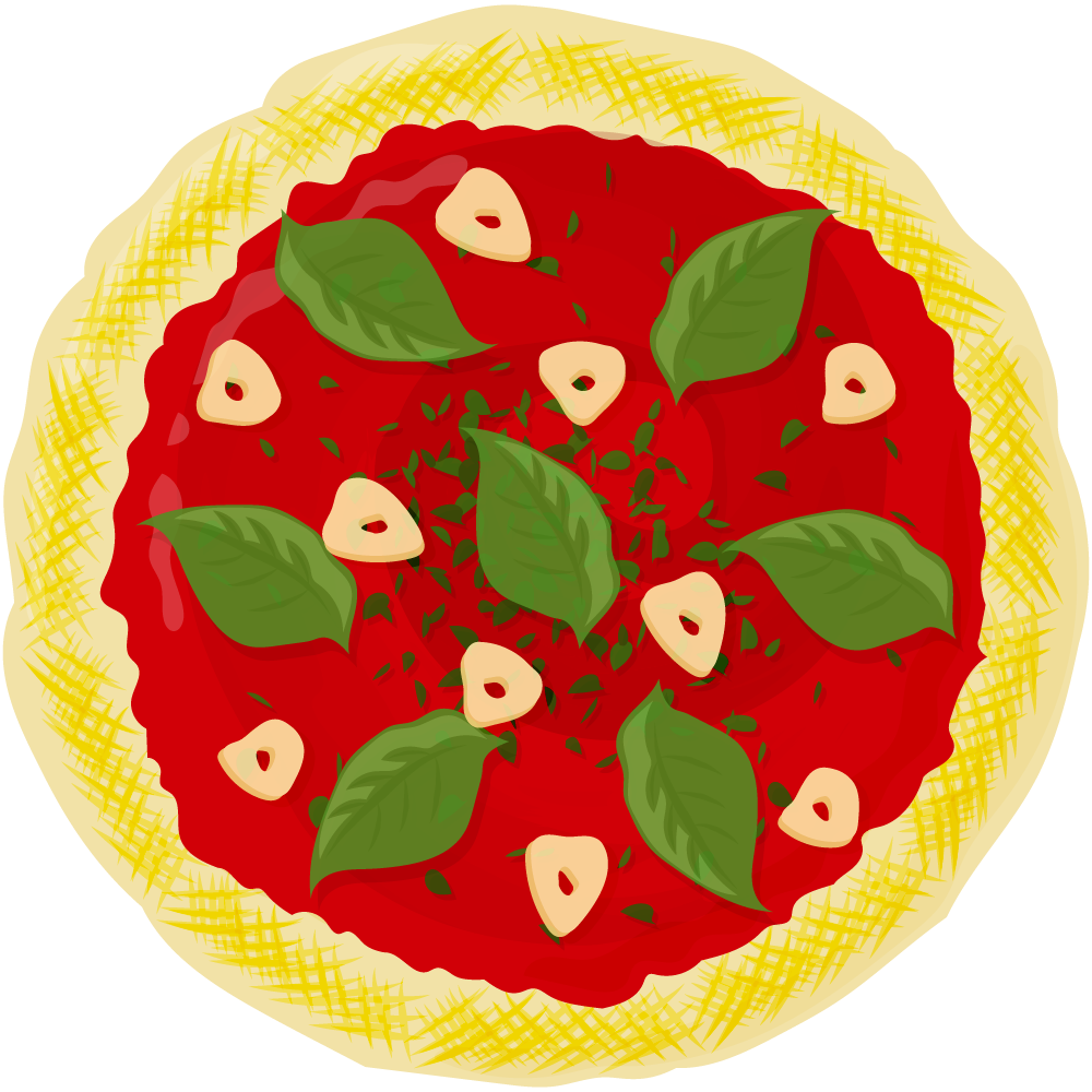 ピザのフリーイラスト素材　-マリナーラ-