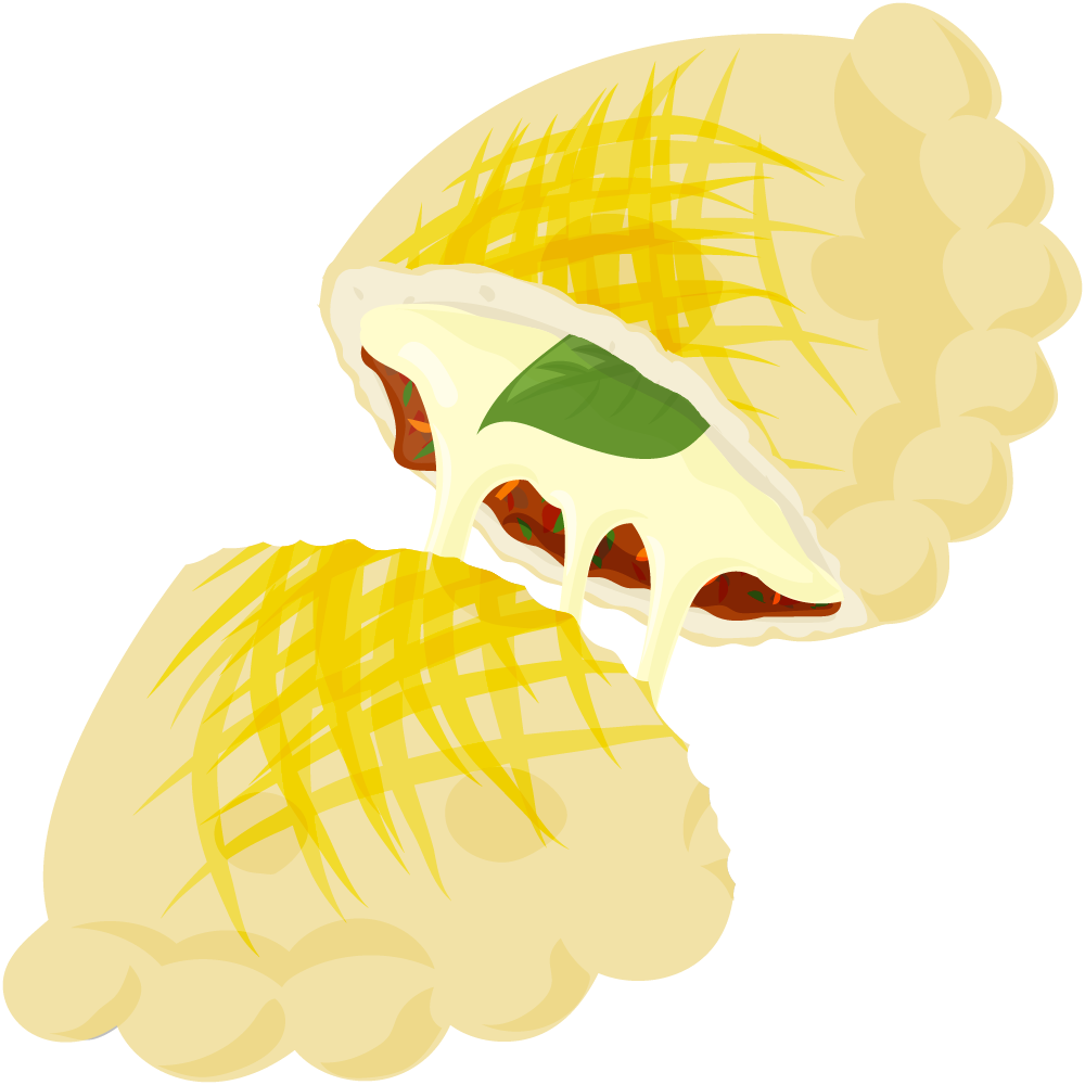 カルツォーネのフリーイラスト素材