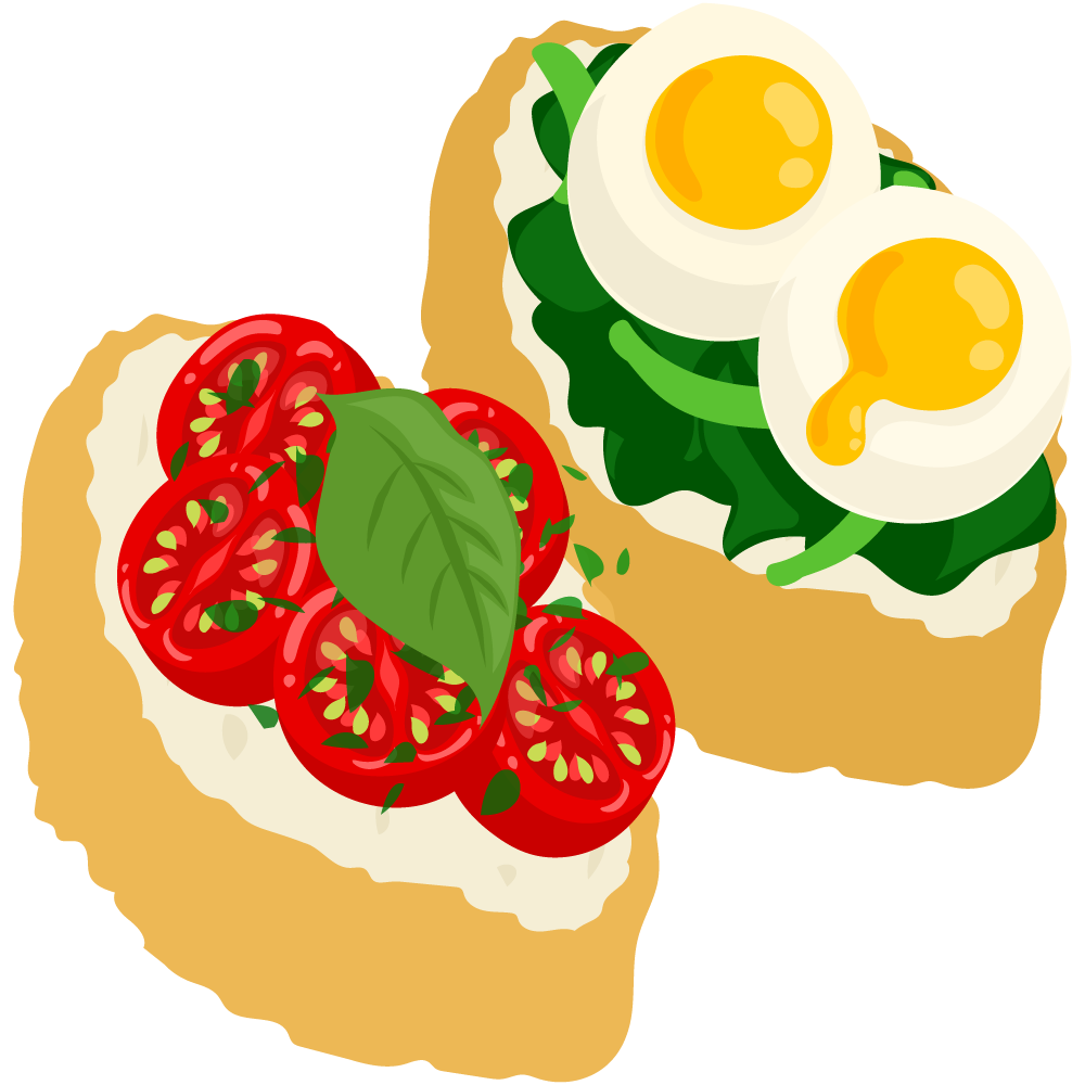 ブルスケッタのフリーイラスト素材