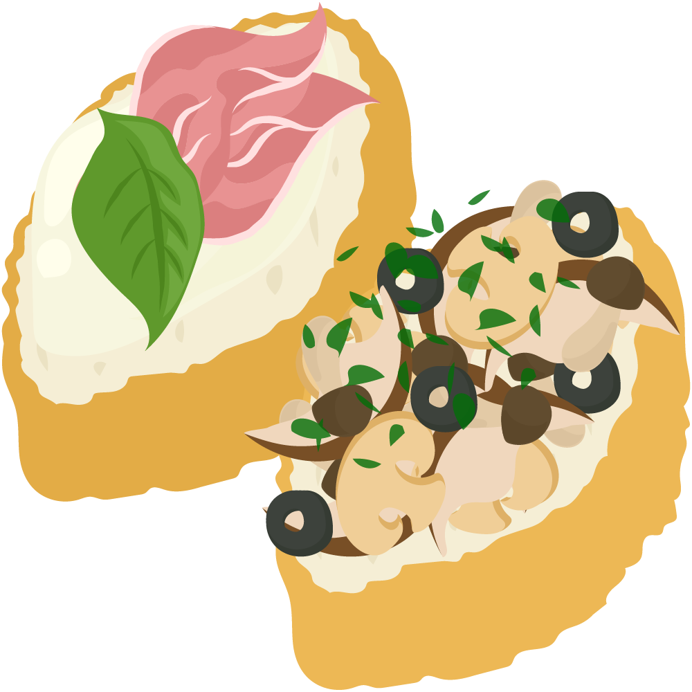 ブルスケッタのフリーイラスト素材