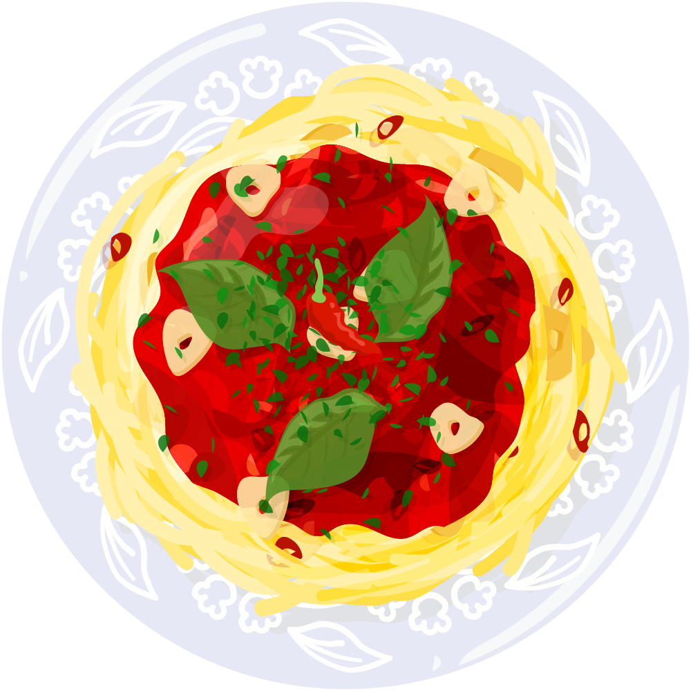 パスタのフリーイラスト素材　-アラビアータ-