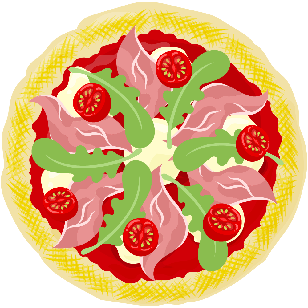 ピザのフリーイラスト素材　-パルマ-