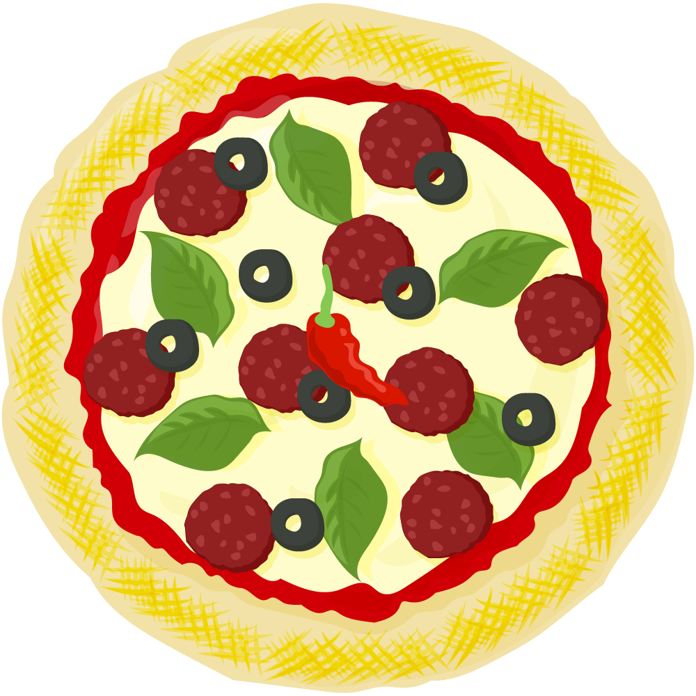 ピザのフリーイラスト素材　-ディアボラ-