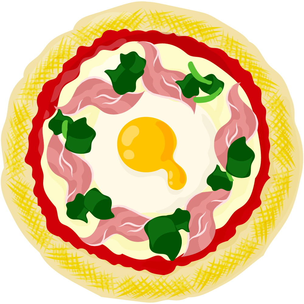 ピザのフリーイラスト素材　-ビスマルク-