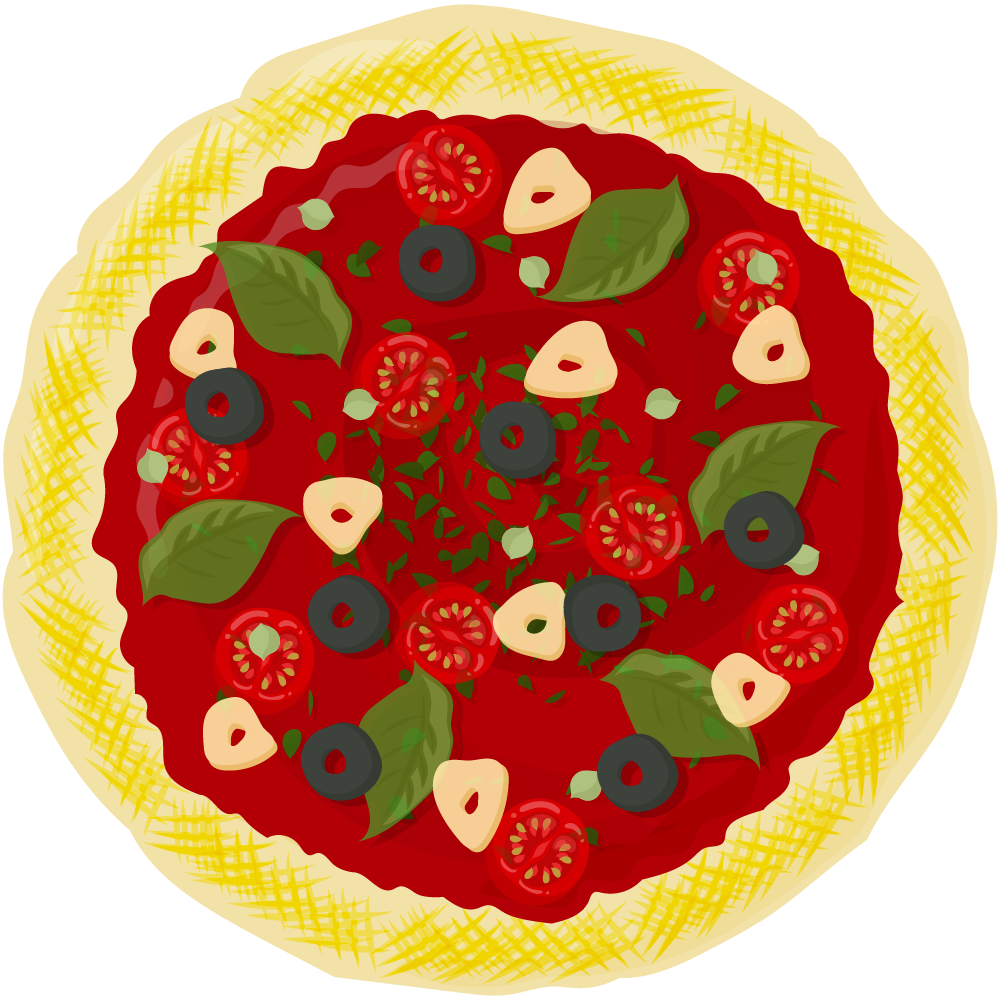 ピザのフリーイラスト素材　-シチリアーナ-