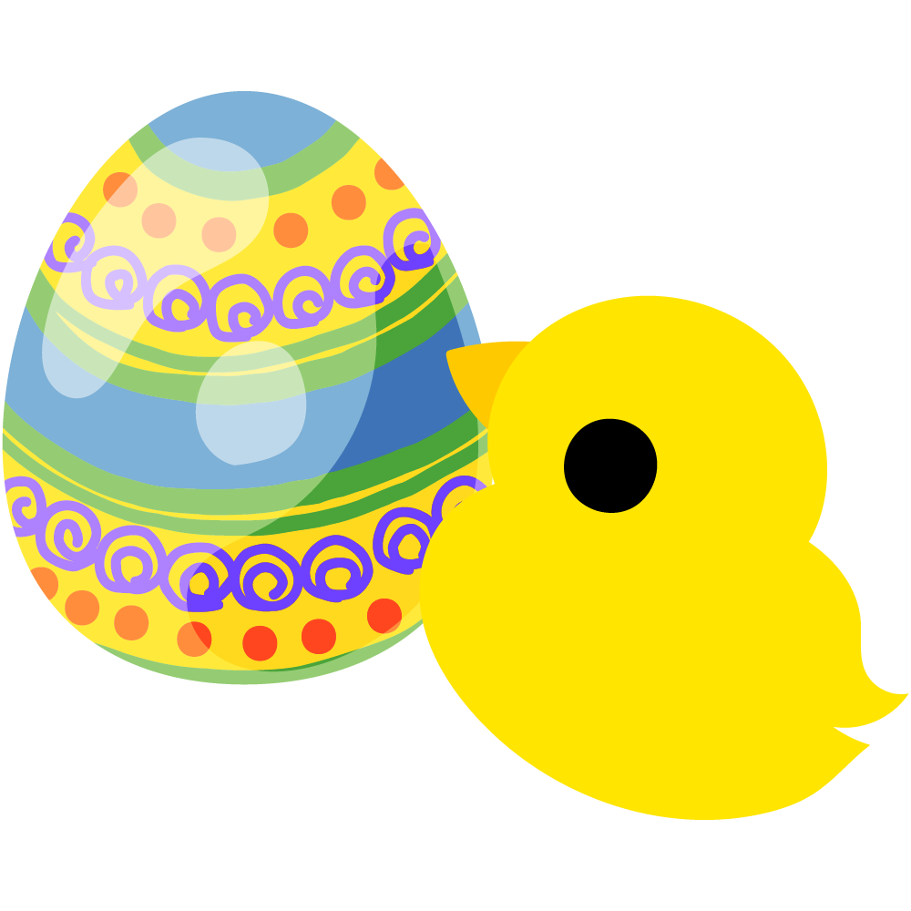 イースターのフリーイラスト素材　-ひよこ-