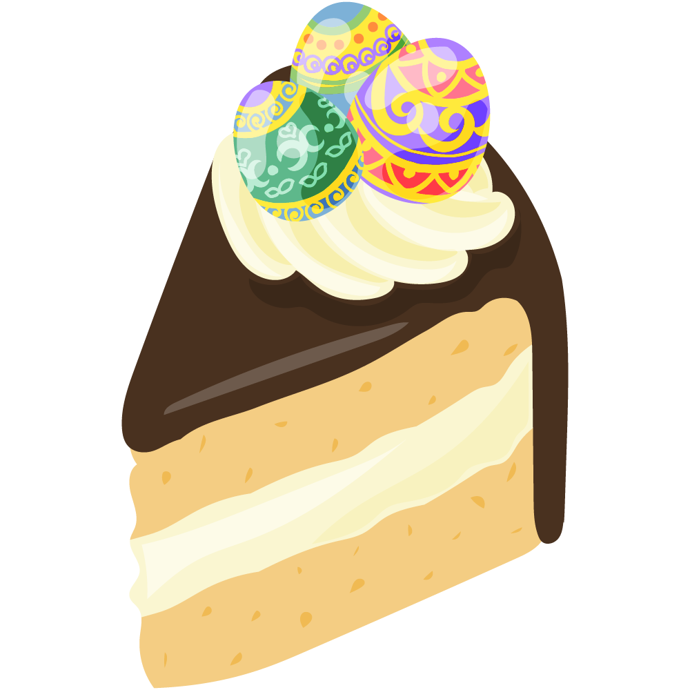 イースターのフリーイラスト素材　-イースターエッグのケーキ-
