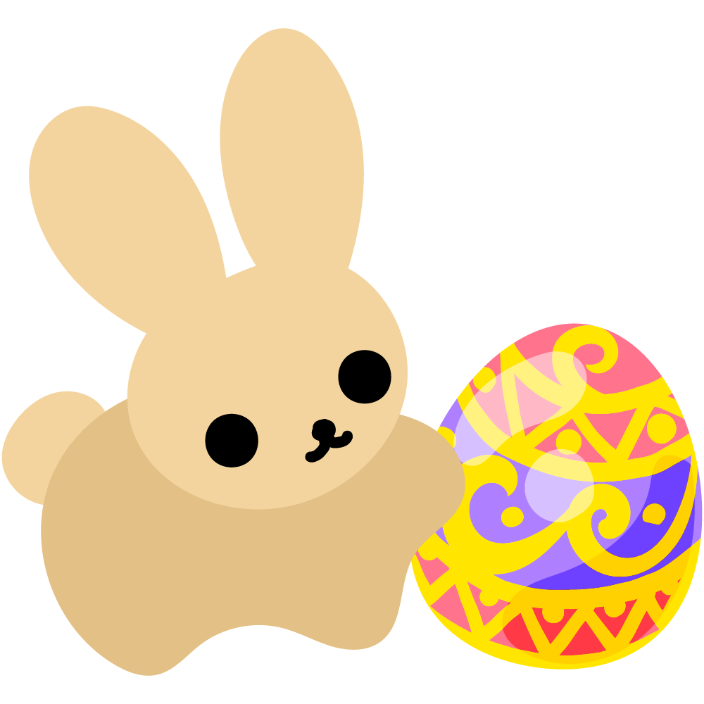 イースターのフリーイラスト素材　-うさぎ-