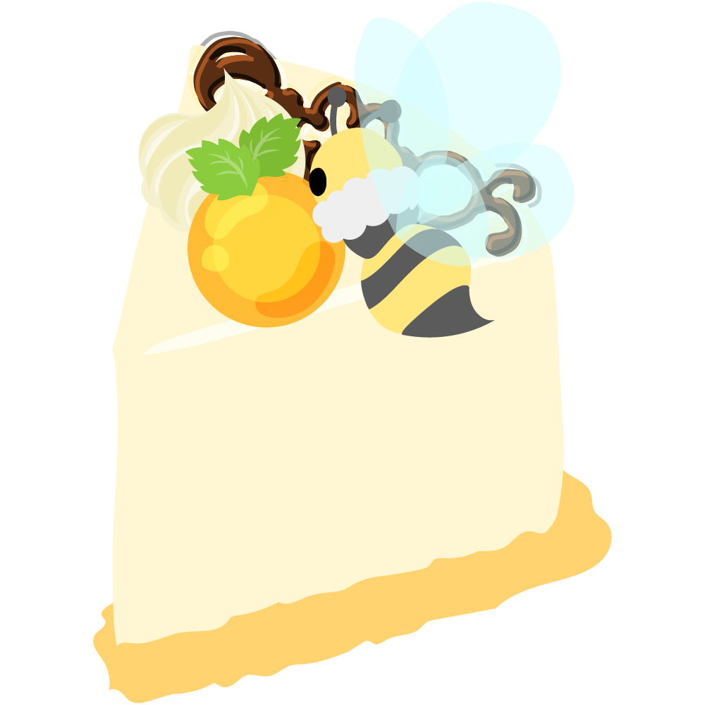 まんまる蜂蜜ゼリーとマシュマロ蜜蜂のスイーツ -レアチーズケーキ-