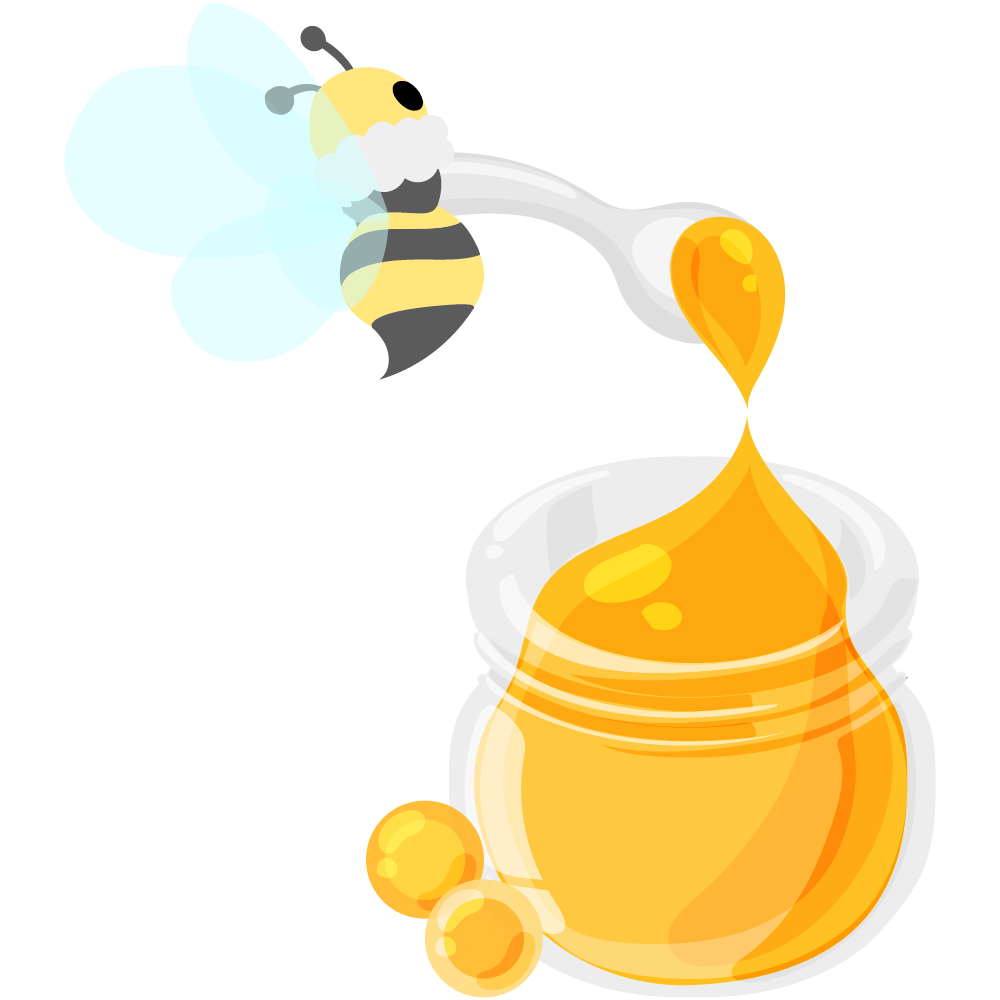 まんまる蜂蜜ゼリーとマシュマロ蜜蜂のスイーツ -蜂蜜-