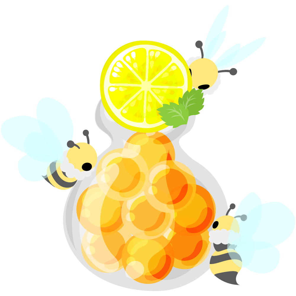 まんまる蜂蜜ゼリーとマシュマロ蜜蜂のスイーツ -キャンディ-