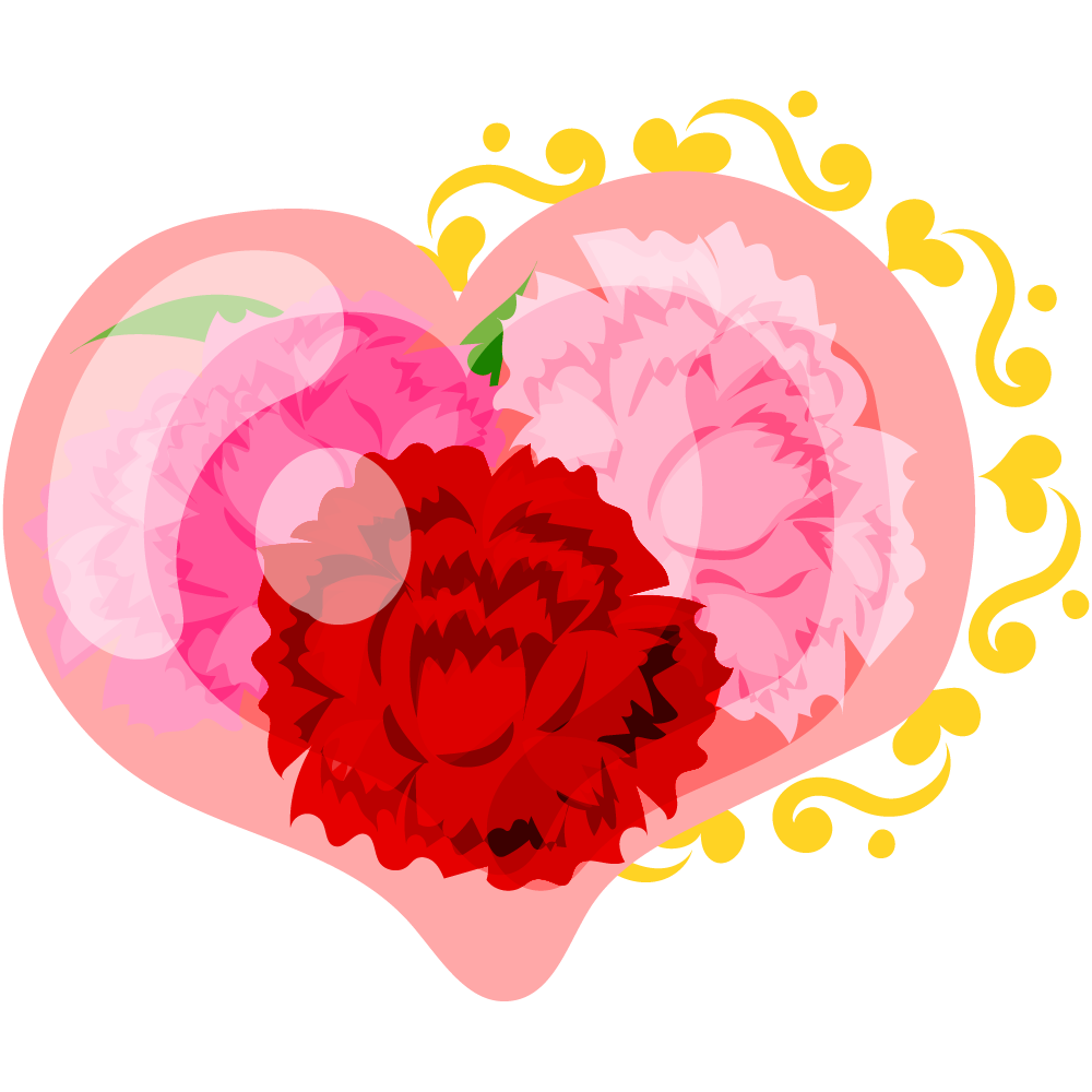 母の日のフリーイラスト素材 -カーネーションの宝石-