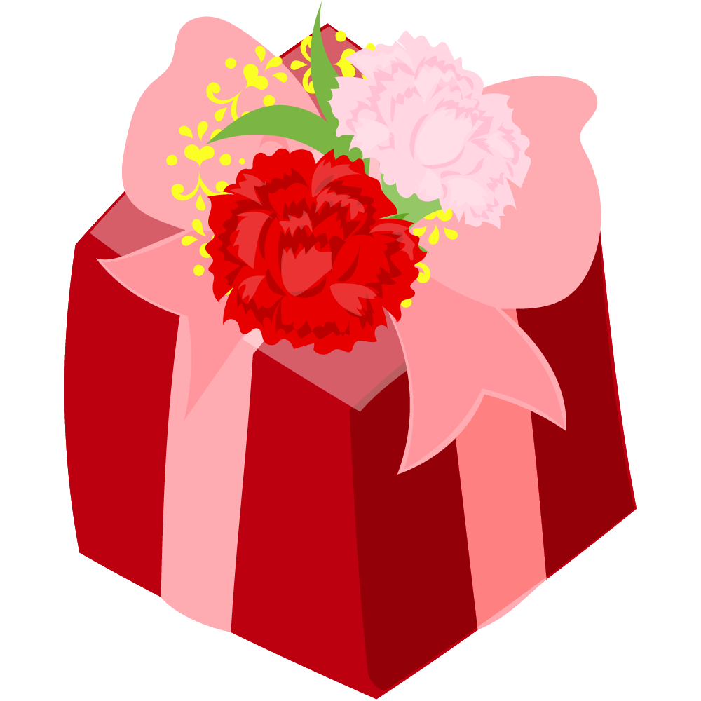 母の日のフリーイラスト素材 -プレゼント-